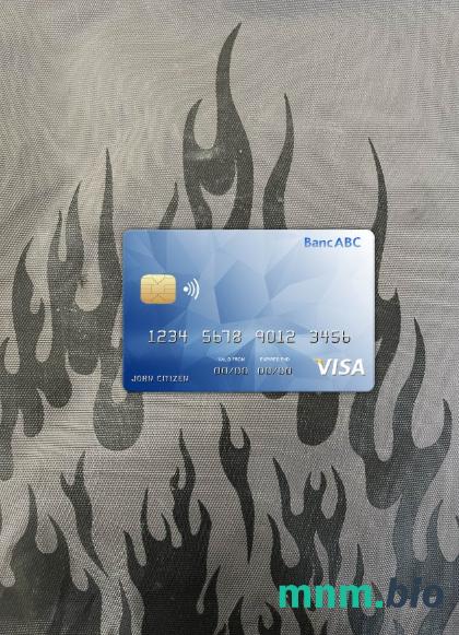 Botswana ABC bank wygląd zdjęcia karty wizowej skan PSD + zdjęcie